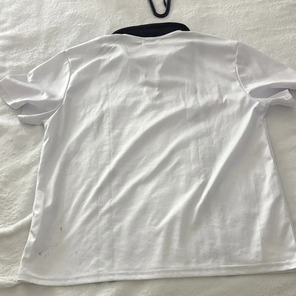 Classic White and Black Striped Polo Shirt - Picture 3 of 3